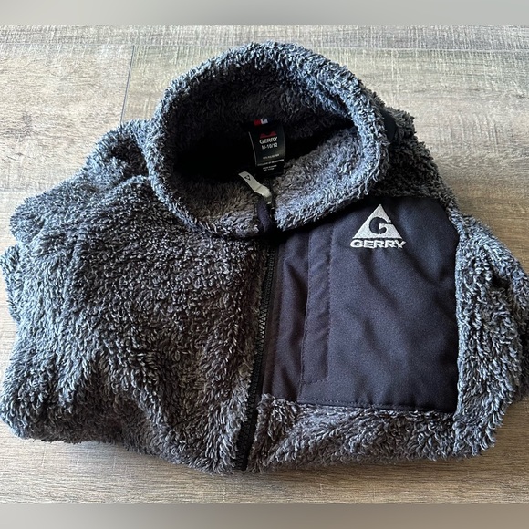 GERRY-Full Zip Up Mock-Long Sleeve-Gray Fleece Boy’s Jacket- Medium 10/12 - Picture 6 of 6